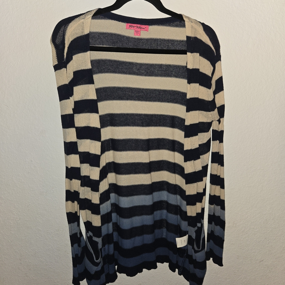 Betsey Johnson Navy and Cream Striped Sweater